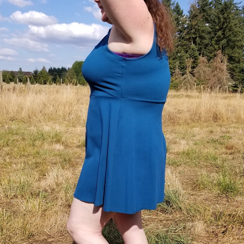 3X Monteau blue skater dress - Picture 2 of 4